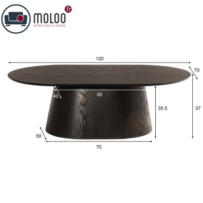 TIAGO-Table basse ovale Chêne Expresso