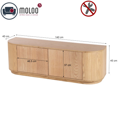 TIAGO-Meuble TV L.140 cm Chêne