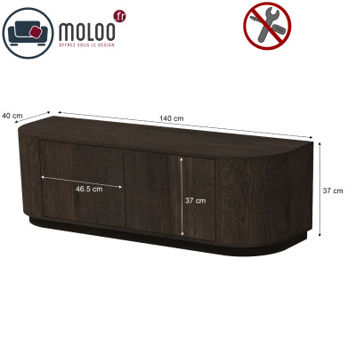 TIAGO-Meuble TV L.140 cm Chêne Expresso