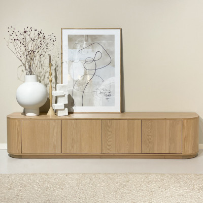 TIAGO-Meuble TV L 220 cm Chêne