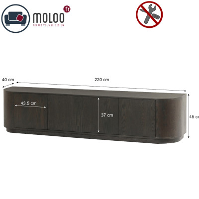 TIAGO-Meuble TV L 220 cm Chêne Expresso