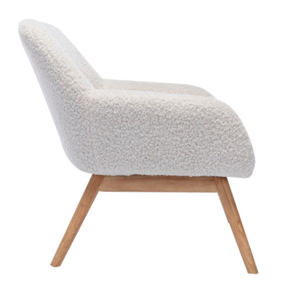 MALMO - Sillón de tela verde patas de madera natural