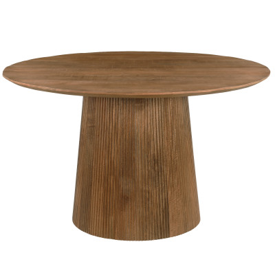 SIENNE-Table à manger Ronde 4 personnes, D.130 cm, en Manguier massif