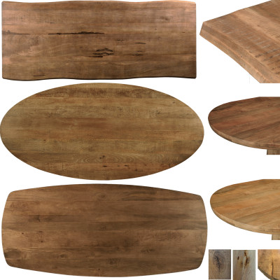 MANAUS-Table repas Ovale L160 cm en bois massif et métal