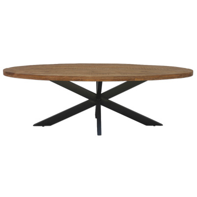 MANAUS-Table repas Ovale L180 cm en bois massif et métal