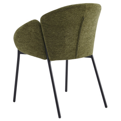 CANDICE-Silla de tela verde y metal negro (x2)