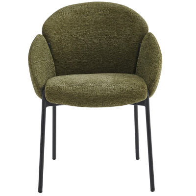 CANDICE-Chaise en tissu Luxury Kaki et métal noir (x2)