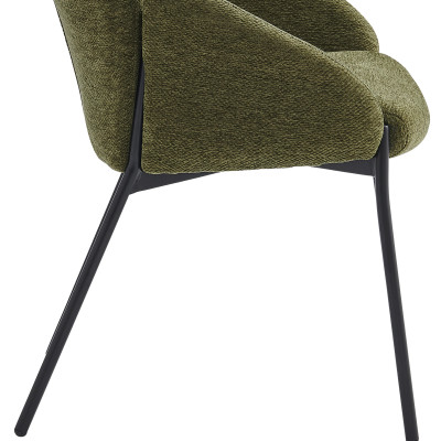 CANDICE-Chaise en tissu Luxury Kaki et métal noir (x2)