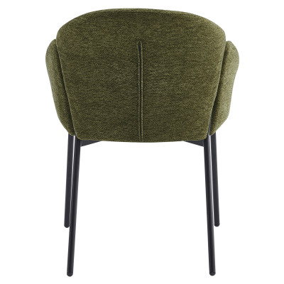 CANDICE-Silla de tela verde y metal negro (x2)