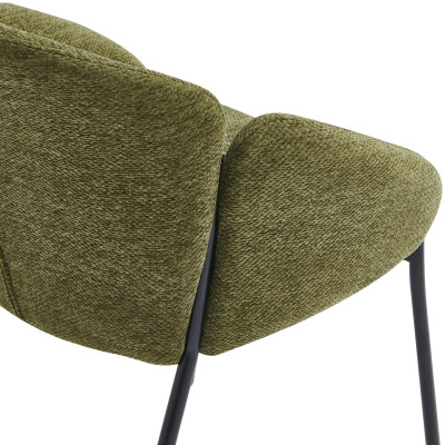 CANDICE-Chaise en tissu Luxury Kaki et métal noir (x2)