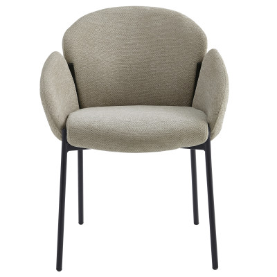 CANDICE-Silla de tela marrone y metal negro (x2)