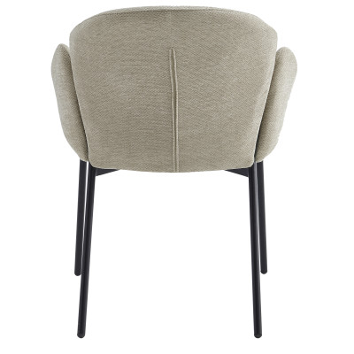 CANDICE-Silla de tela marrone y metal negro (x2)