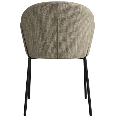 CANDICE-Chaise en tissu Luxury Taupe et métal noir (x2)