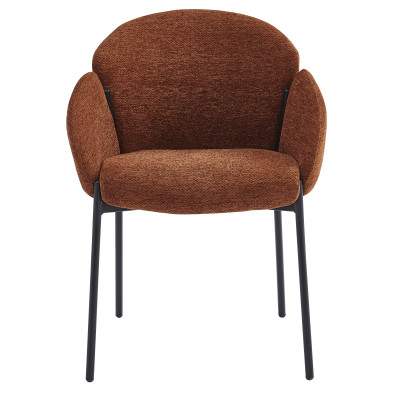 CANDICE-Silla de tela terracota y metal negro (x2)