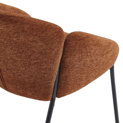 CANDICE-Silla de tela terracota y metal negro (x2)