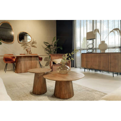 SIENNE-Table basse ronde D.50 cm en Manguier massif