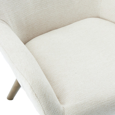 MALMO-Fauteuil en tisssu SoftCellar Sable et bois noyer