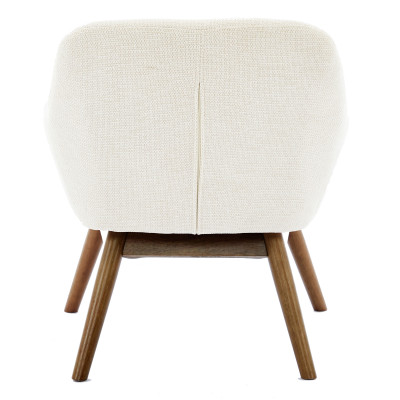 MALMO-Fauteuil en tisssu SoftCellar Sable et bois noyer