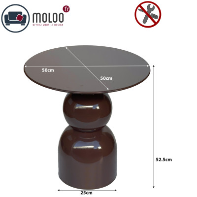 WESS-Table basse d'appoint acier laqué Purple