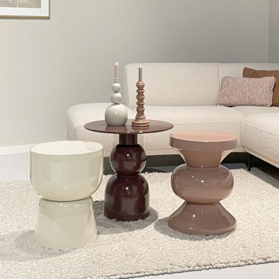 KIAN-Tavolino ausiliario in acciaio laccato Ivory