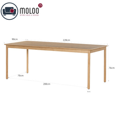 ROVERI-Rechteckiger Esstisch L.220 cm Eiche