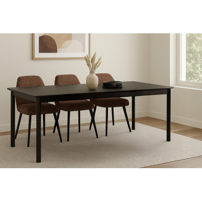 ROVERI-Mesa de comedor rectangular L.220 cm Roble Expresso
