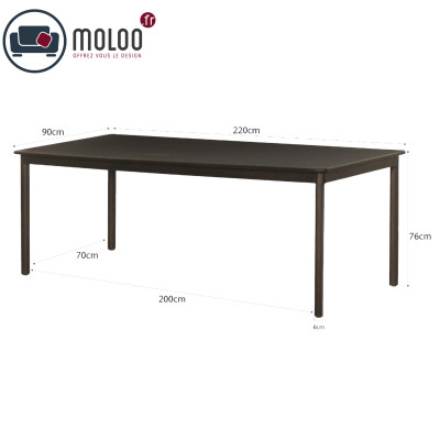 ROVERI-Rechteckiger Esstisch L.220 cm Eiche Expresso