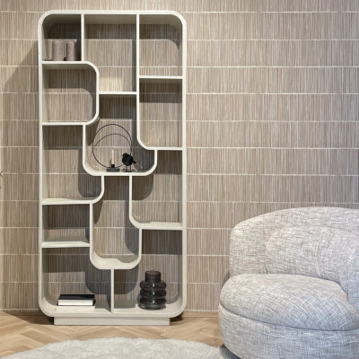 ADONA-Bücherregal L.90 cm Massivholz Elfenbein