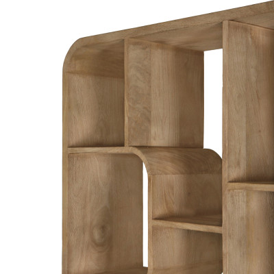 ADONA-Libreria L 90 cm in legno massello naturale