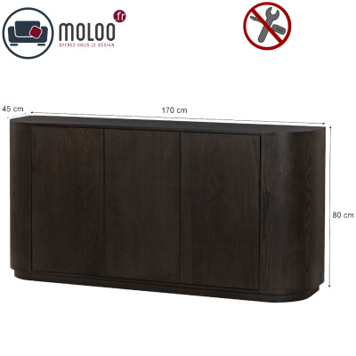 TIAGO-Buffet de 3 puertas L.170 cm Roble Expresso