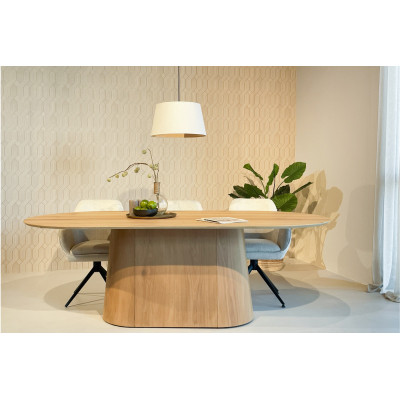 TIAGO-Table à manger ovale L.200 cm Chêne