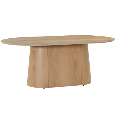 TIAGO-Mesa de comedor ovalada L.200 cm Roble