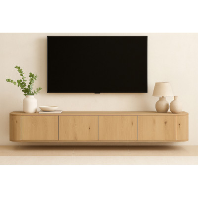 TIAGO-Wand-TV-Möbel L.220 cm Eiche