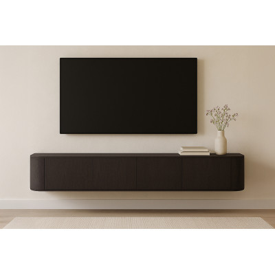 TIAGO-Meuble TV mural L.220 cm Chêne Expresso