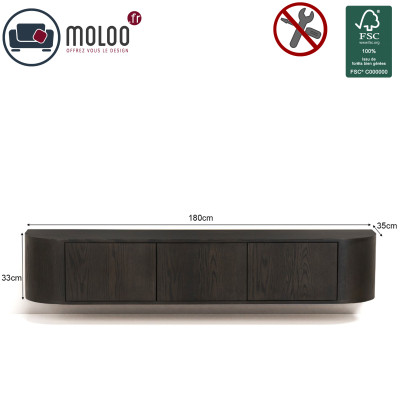 TIAGO-Mueble TV mural L.180 cm Roble Expresso