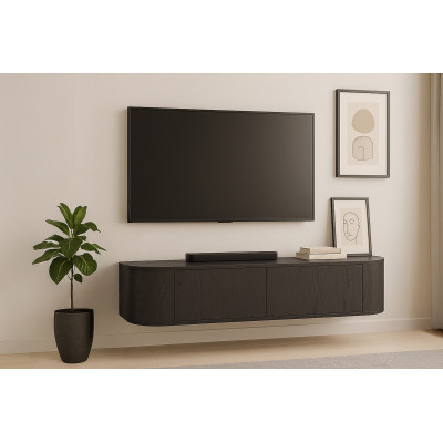 TIAGO-Meuble TV mural L.140 cm Chêne Expresso