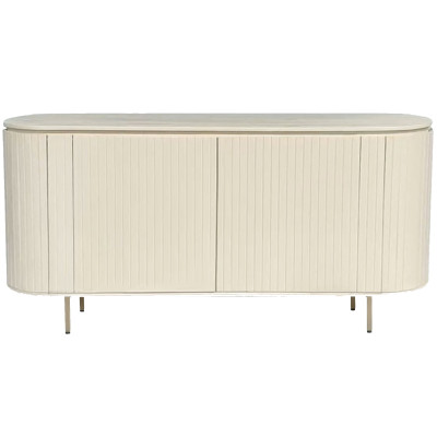 CREAM-2-türiges Sideboard aus Massivholz, Farbe Elfenbein