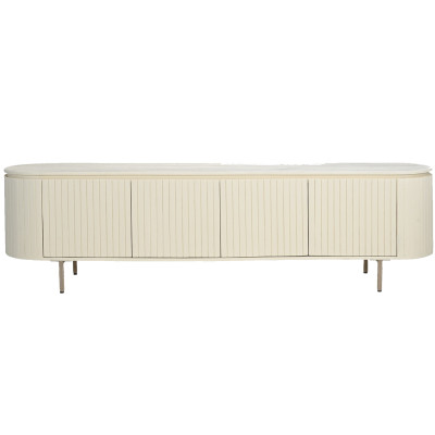 CREAM-TV-Möbel L 210 cm, aus Massivholz, Elfenbein