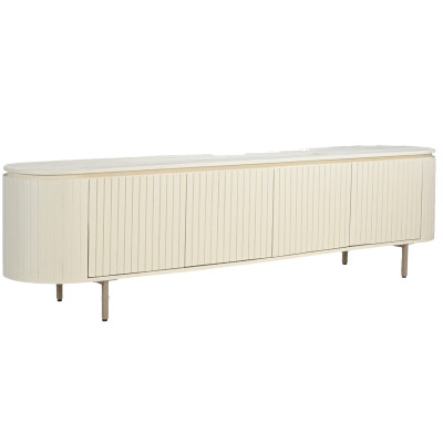 CREAM-Mueble para TV  L210 cm de madera color marfil