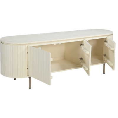 CREAM-TV-Möbel L 170 cm, aus Massivholz, Elfenbein