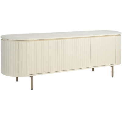 CREAM-Mobile TV a 3 ante L.170 cm in legno massello avorio