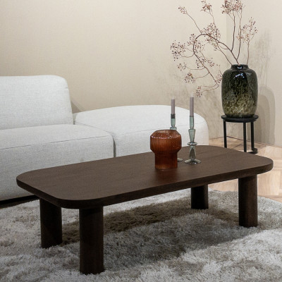 MODA-Couchtisch L.120 cm aus dunklem Massivholz
