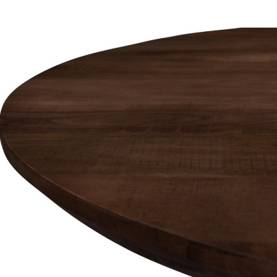 MACY-Runder Esstisch D.120 cm aus dunklem Massivholz