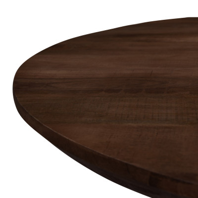 MACY-Mesa de comedor ovalada L210 cm de madera maciza oscura