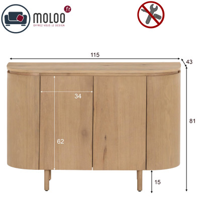 ROVERI-Credenza  a 2 ante in rovere