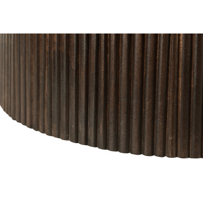 SIENNE-Table à manger Ronde 4 personnes D.130, Manguier teinté noyer