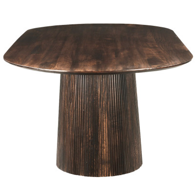 SIENNE-Table à manger Ovale12 p et + L.300 cm, Manguier teinté noyer