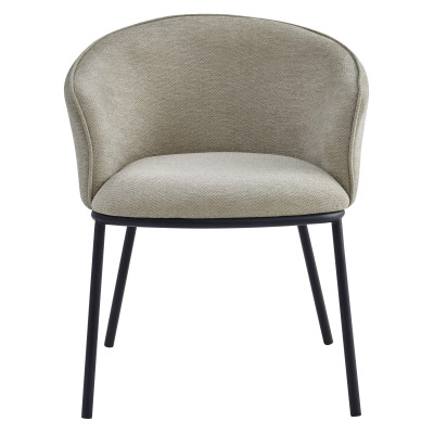 ALVIN-Fauteuil de table en tissu Luxury Grège