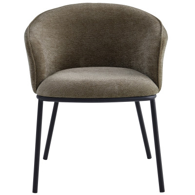 ALVIN-Sillón de mesa de tela Luxury marron