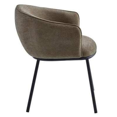 ALVIN-Fauteuil de table en tissu Luxury Taupe